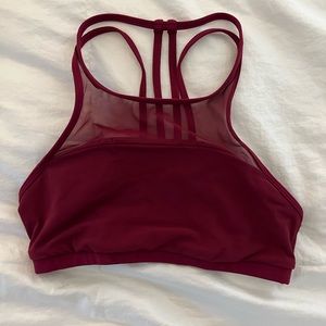 Lululemon Get Set Deep Luxe Mesh High Neck Strappy Back Sports Bra